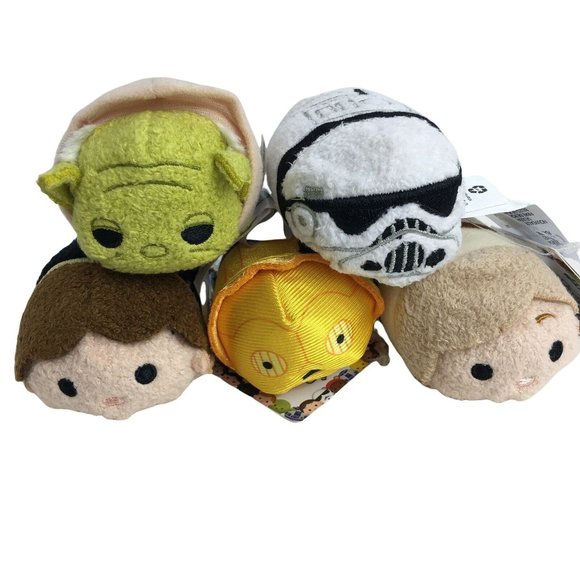 Disney Other - Disney Star Wars Tsum Tsum Mini Plush 3.5" Lot Of 5 Luke Skywalker Han Solo Yoda